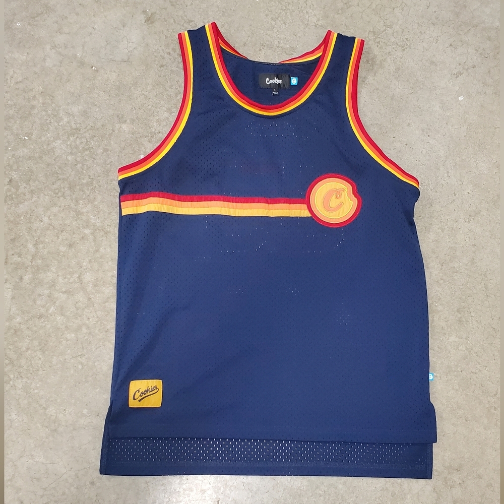 Cookies Basketball Jersey Blue Orange Yellow Large